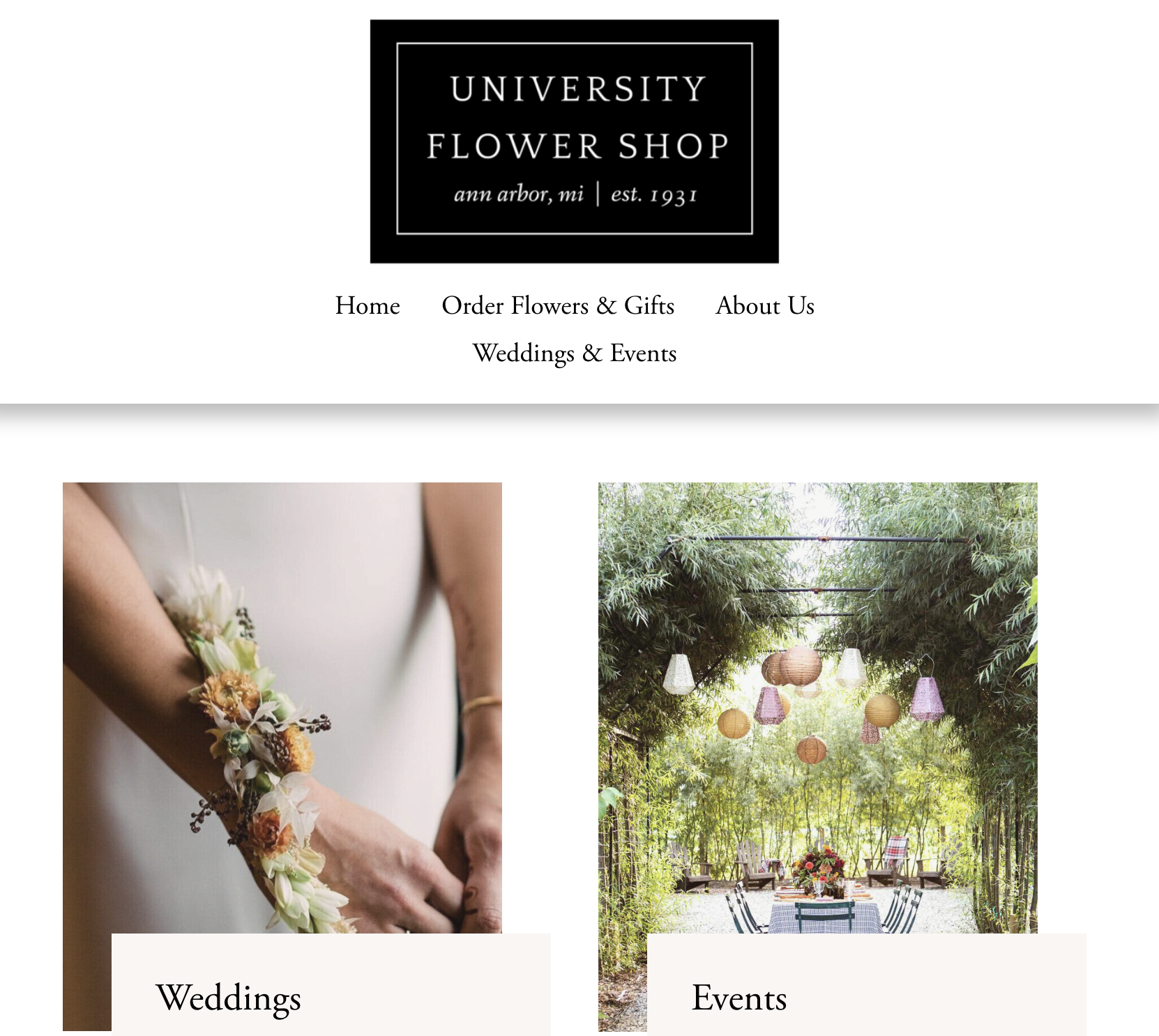 UFS Weddings and Events Website